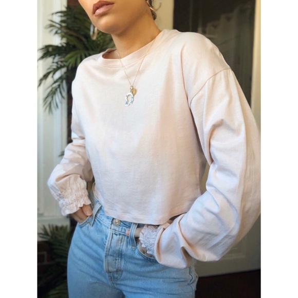 Ana M Pink Puff Sleeve Crop Top - Picture 5 of 5